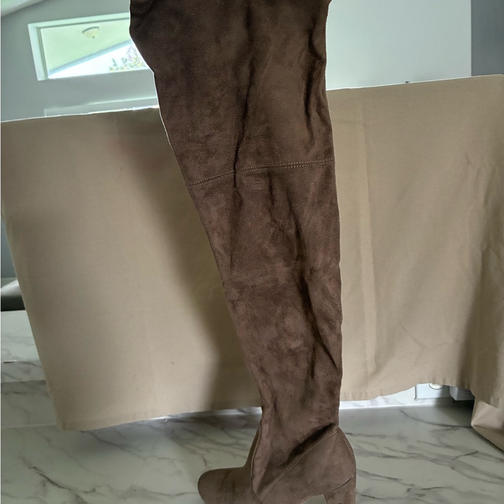 JustFab Brown Over the Knee Boots